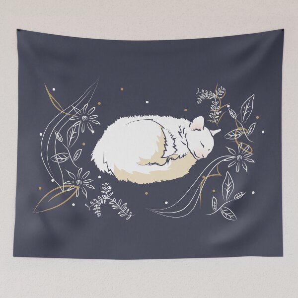 Item preview, Sleepy Cat and Flowers designed and sold by LaurenceLeela.