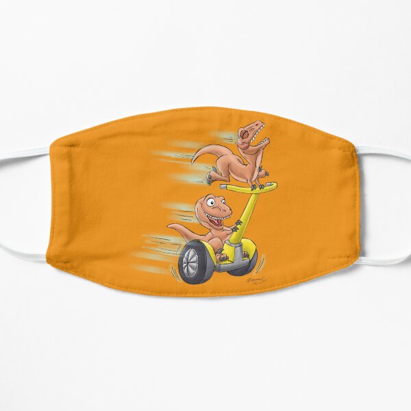Raptors on a Segway! from Mom Needs a Dinosaur! Book - Orange Background Mask