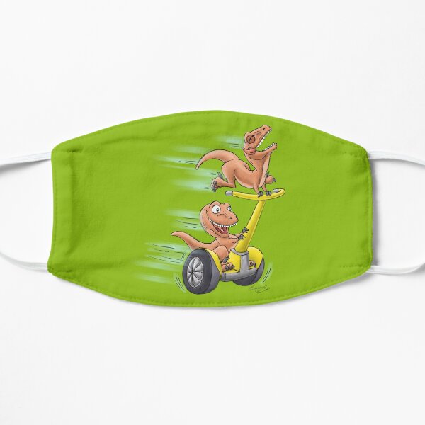Raptors on a Segway! from Mom Needs a Dinosaur! Book - Green Background Mask