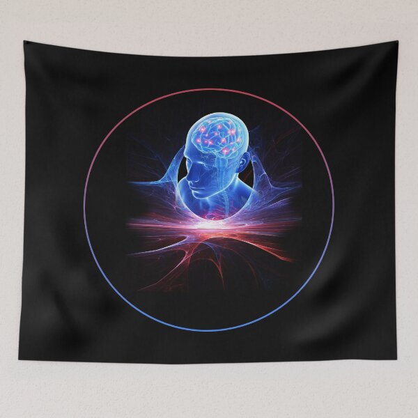 Item preview, Man Brain in Cosmic Vortex Neurons Dendrites Anatomy Circle designed and sold by Serro Design.