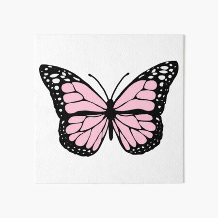 baby pink butterfly Art Board Print