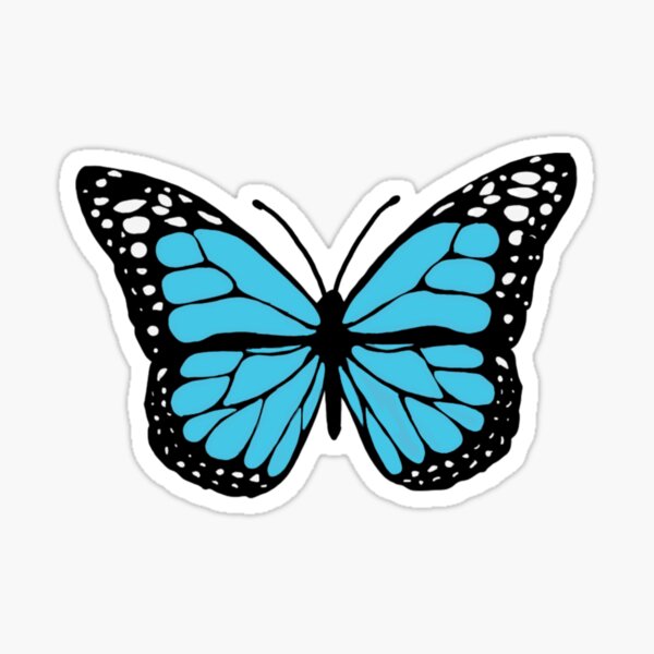 Blue Butterfly Sticker By Sydwallach Redbubble