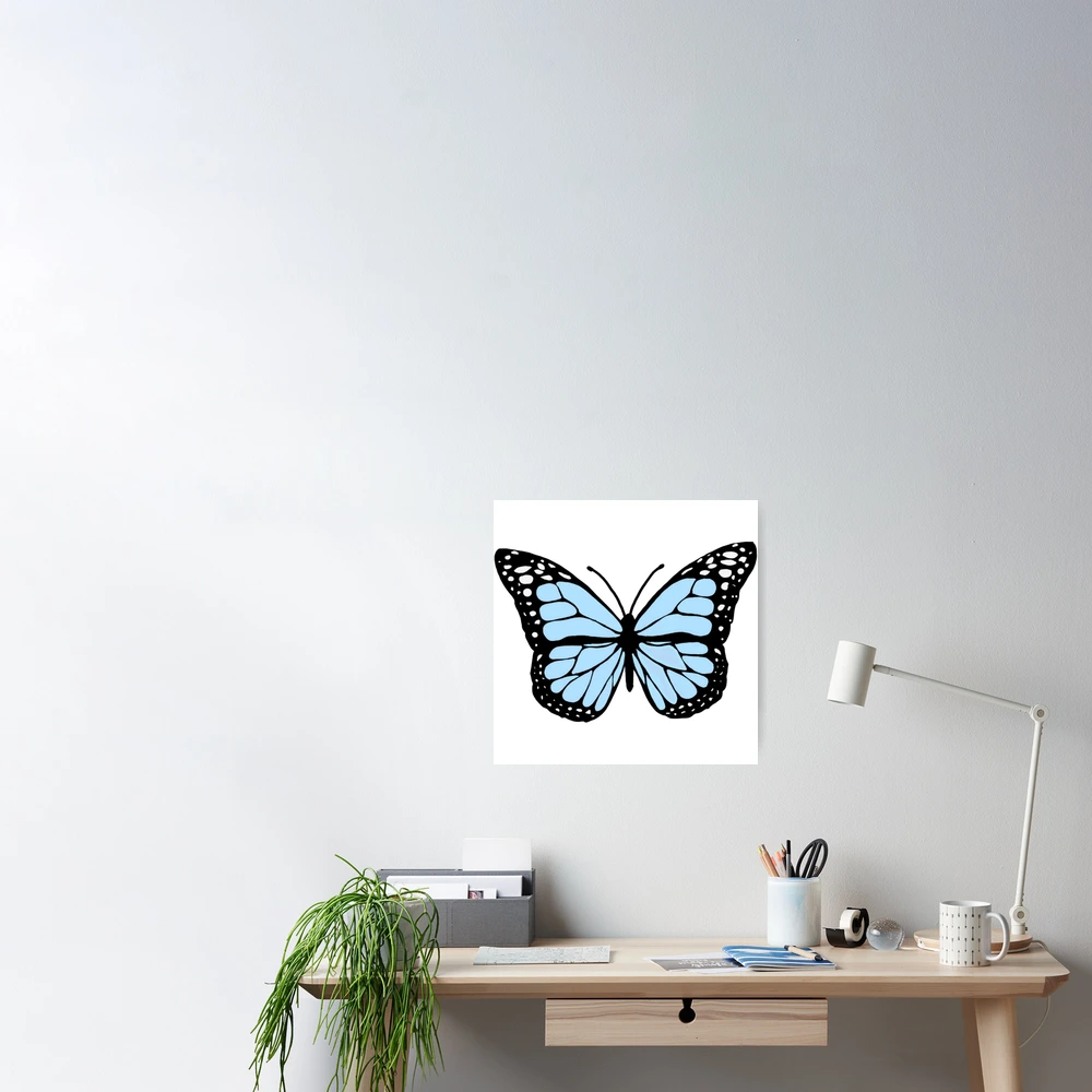 Póster for Sale con la obra «Mariposas voladoras - azul» de Stationarystuff