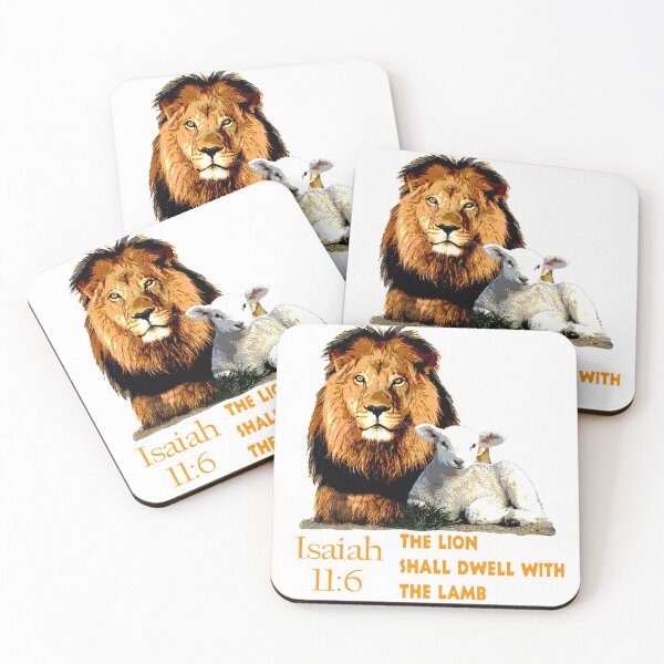 Item preview, Bible Verse Isaiah 11:6 The Lion shall dwell with the Lamb designed and sold by hispanicworld.
