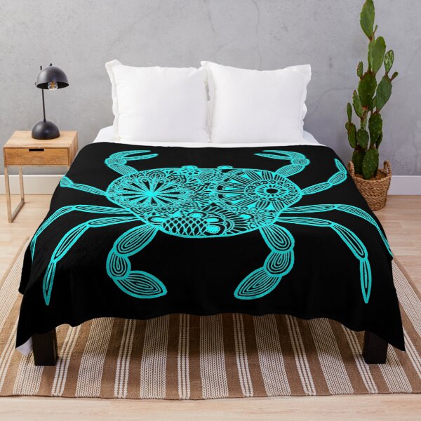Item preview, Mandala Crab (black and cyan inverted) designed and sold by Calen  Picard-Carroll.