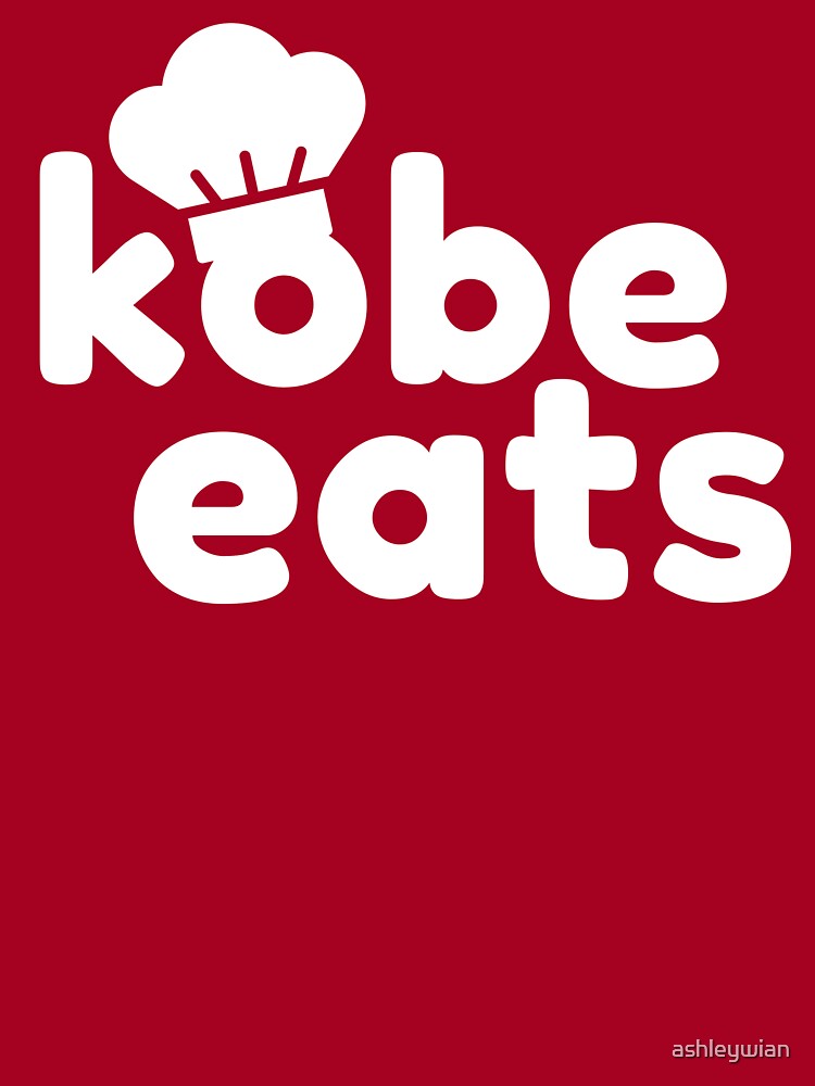 Artwork view, Kobe Eats - White  designed and sold by ashleywian
