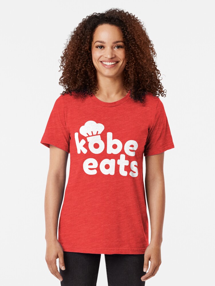 Thumbnail 2 of 6, Tri-blend T-Shirt, Kobe Eats - White designed and sold by ashleywian.