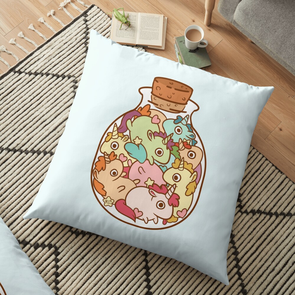 Bottle of Unicorns Floor Pillow