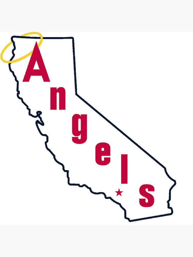  throwback california angels baseball logo art print by