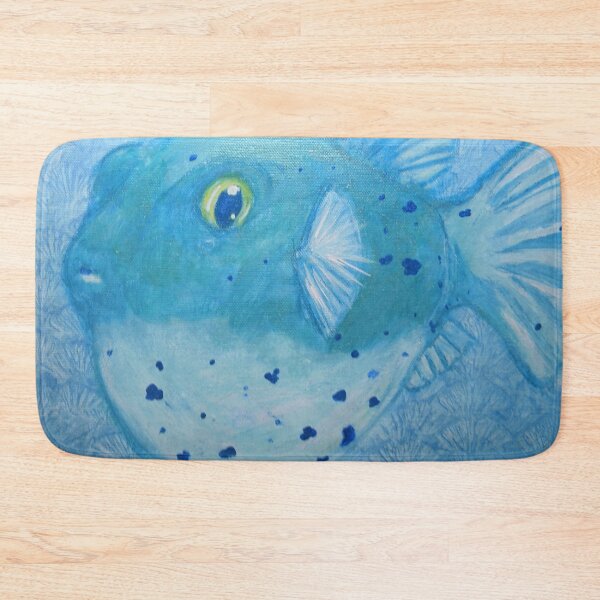 Item preview, Friendly Fugu (Blue) designed and sold by PaintedPuffer.