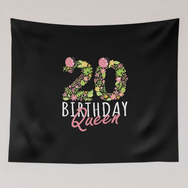 Item preview, 20th Birthday Queen 20 Years Old Woman Floral B-day Theme product designed and sold by Grabitees.