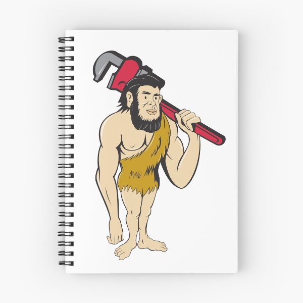 Item preview, Neanderthal CaveMan Plumber Monkey Wrench Cartoon designed and sold by patrimonio.
