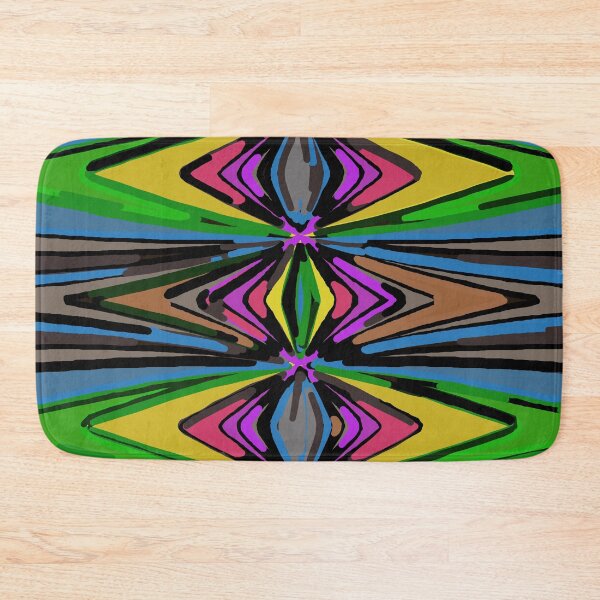Item preview, psychedelic geometric graffiti triangle pattern in pink green blue yellow and brown designed and sold by Mrvell.