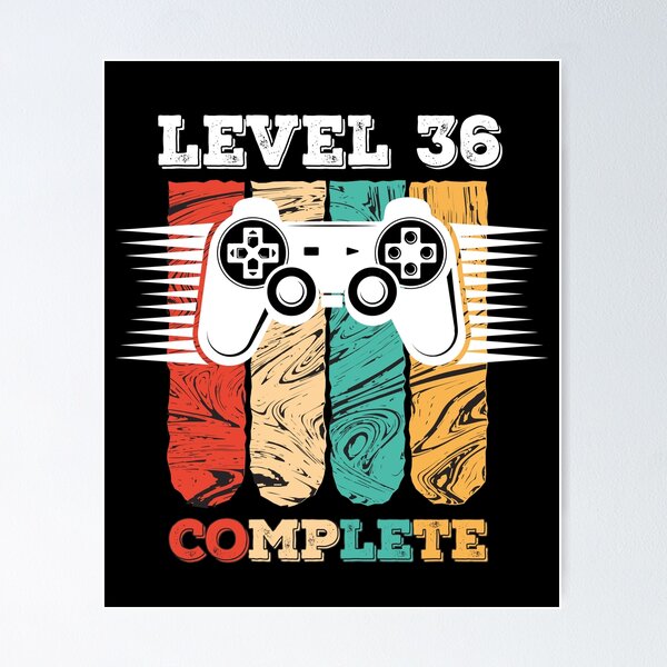 Item preview, Level 36 Complete 36th Birthday - Celebrate 36th Wedding Gift Video Gamer designed and sold by graphicmeyou.