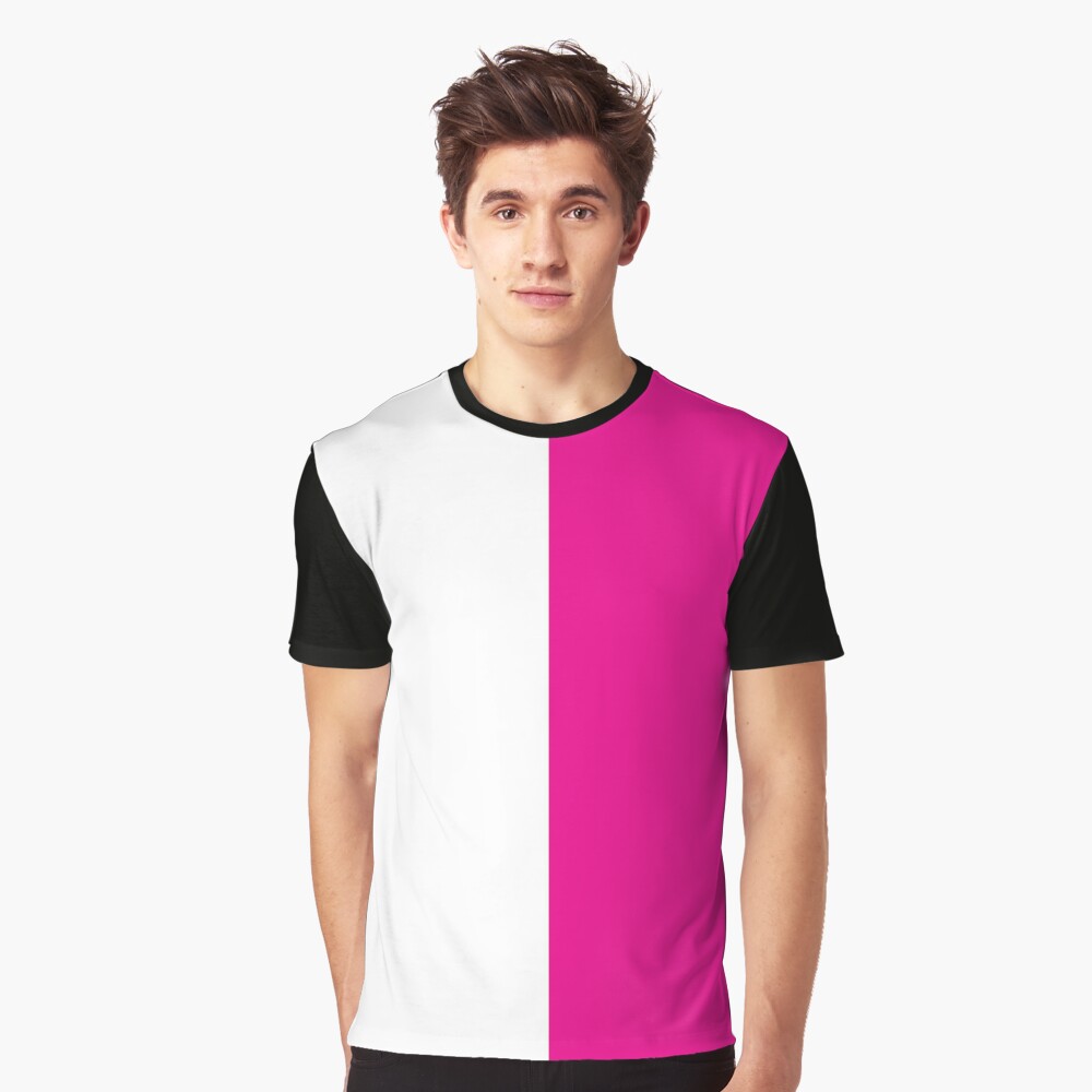 Half pink half white shirt Clearance