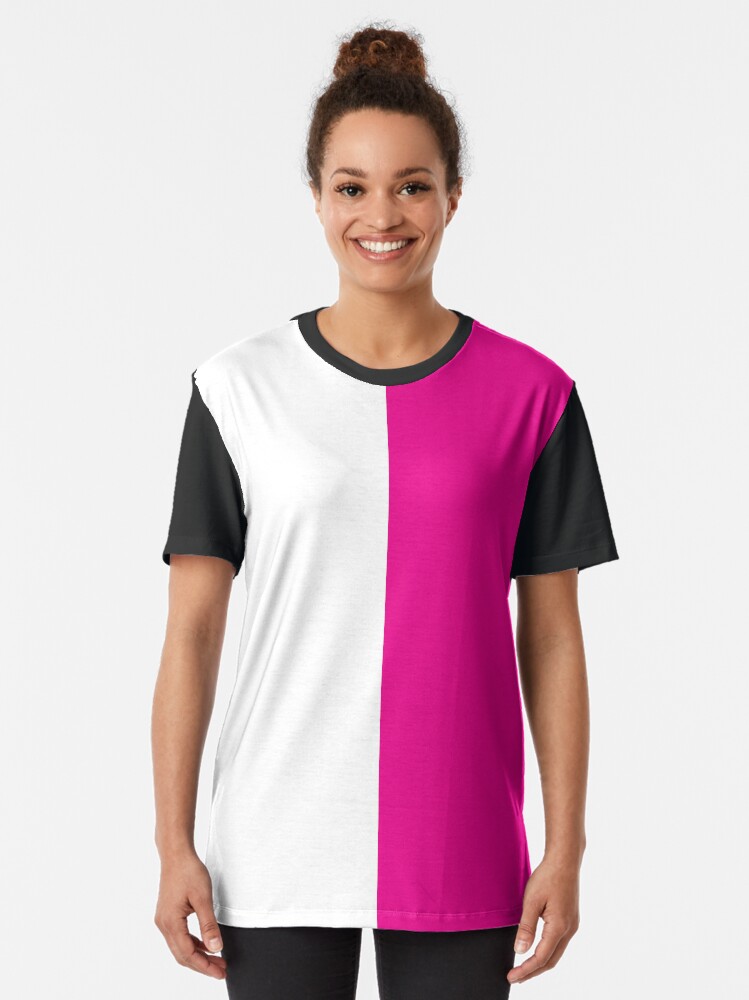 Half pink half white shirt Clearance