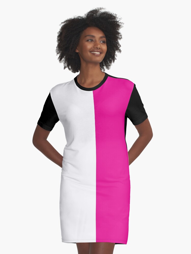 Half Pink Half White Mini Skirt Graphic T Shirt Dress By Stickersandtees Redbubble