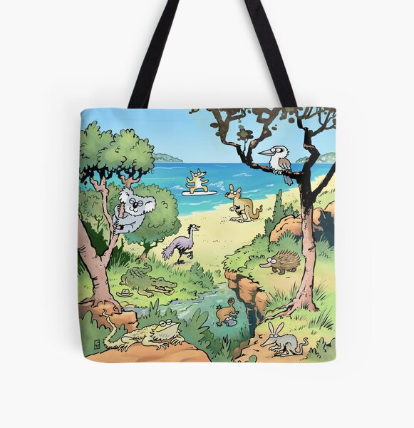 Australian Animals All Over Print Tote Bag