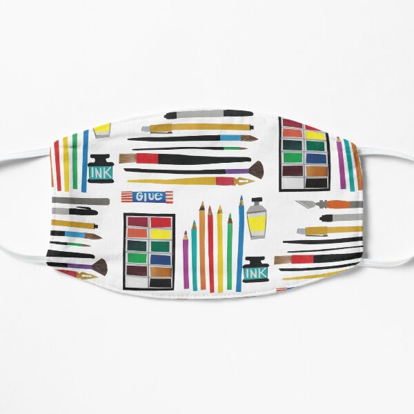 Art Supplies Collage Flat Mask