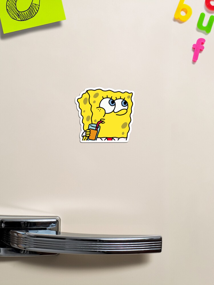 Spongebob Sipping Drink Sticker for Sale by I K