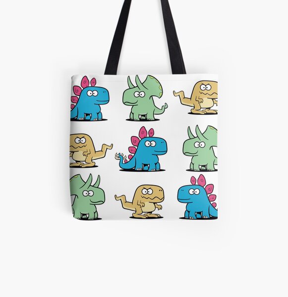 Cute Dinosaurs Pattern All Over Print Tote Bag