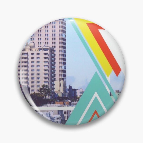 Item preview, buildings in the city with colorful triangle shape and blue sky designed and sold by Mrvell.