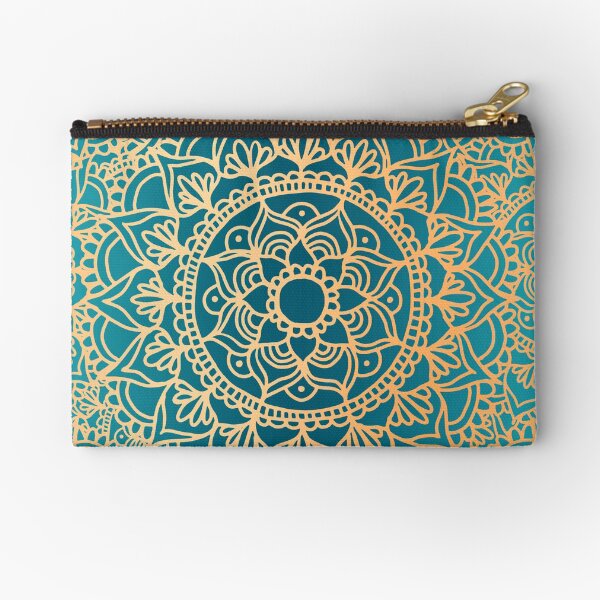 Vista previa del artículo con la obra «Patrón de mandala verde y dorado», diseñado y vendido por Julie Erin Designs.