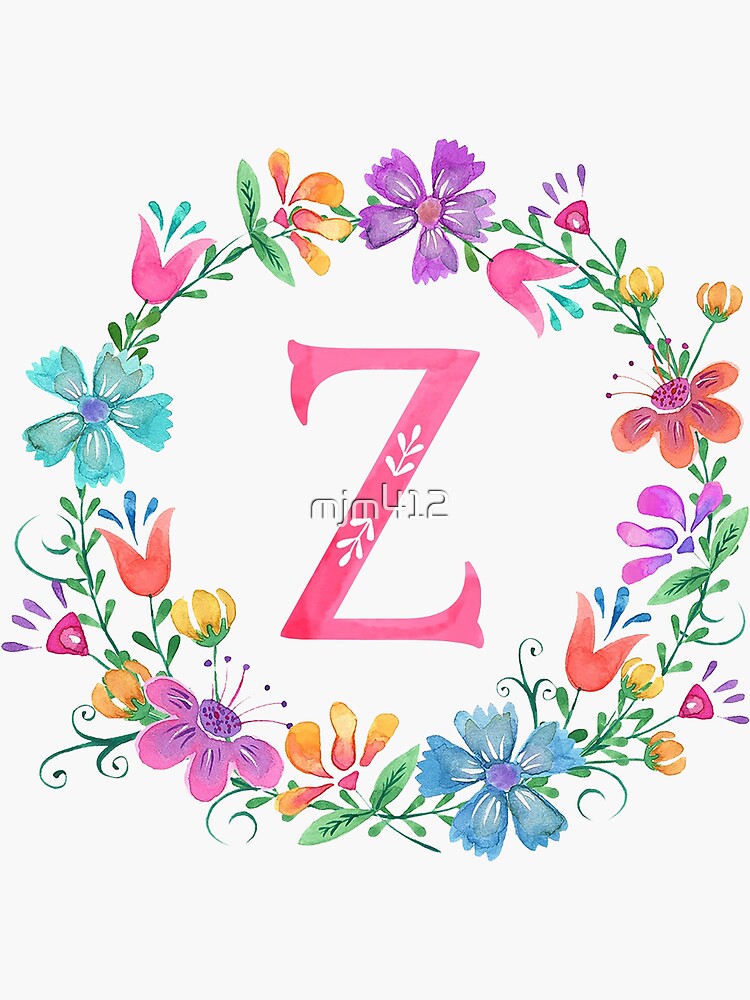 TropicalLife Alphabet Monogram Floral Z Letter