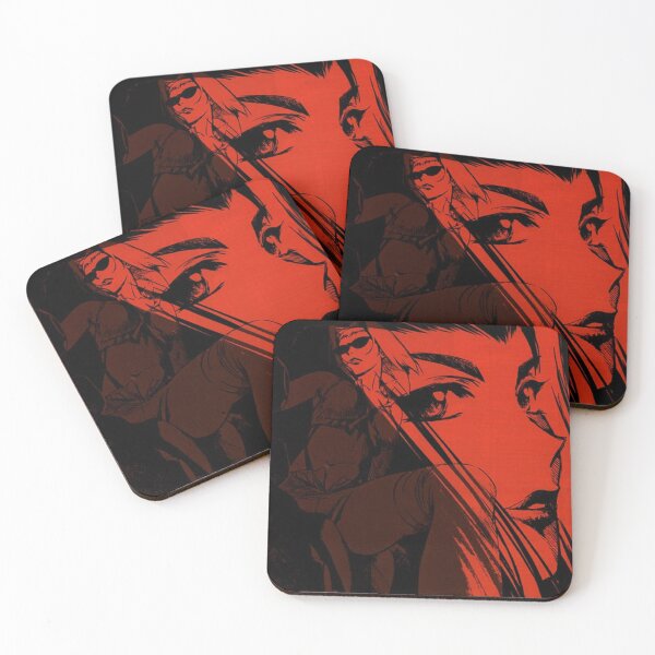 Cowboy Bebop - Faye, Red Coasters (Set of 4)