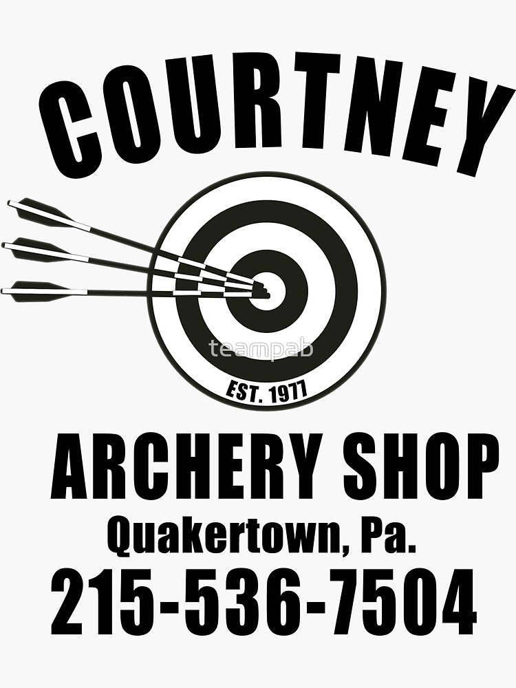 "Courtney Archery Shop" Sticker for Sale by teampab Redbubble