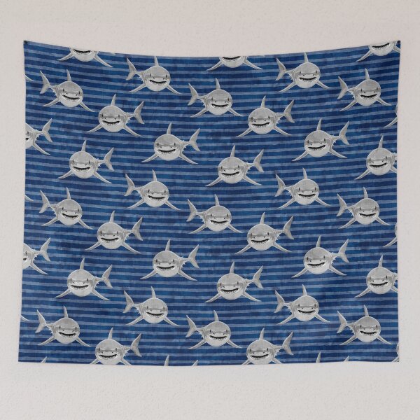 Item preview, Great White Sharks - blue stripes designed and sold by littlearrow.