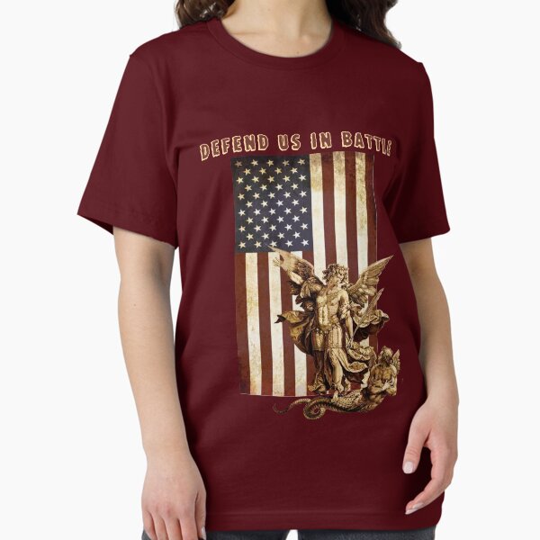 Item preview, St Michael the Archangel Angel Catholic Saint United States Flag US designed and sold by hispanicworld.