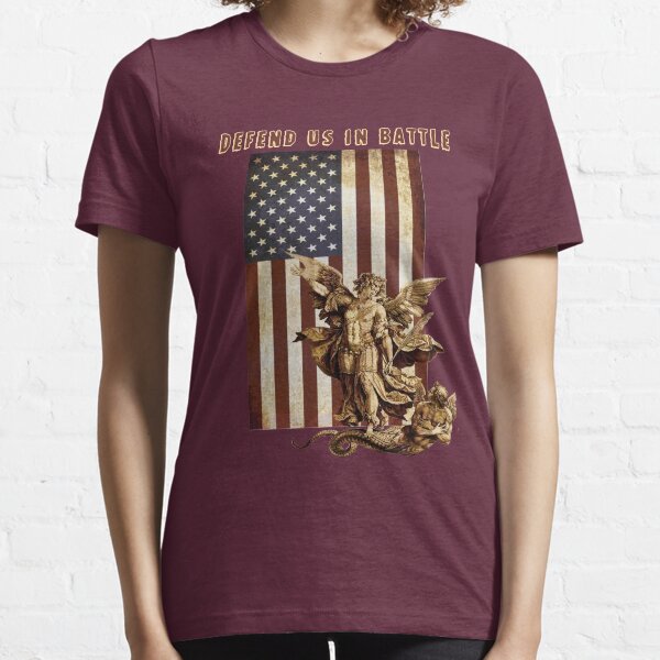 St Michael the Archangel Angel Catholic Saint United States Flag US Essential T-Shirt