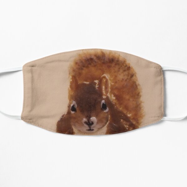 Cute Red Squirrel Face Flat Mask