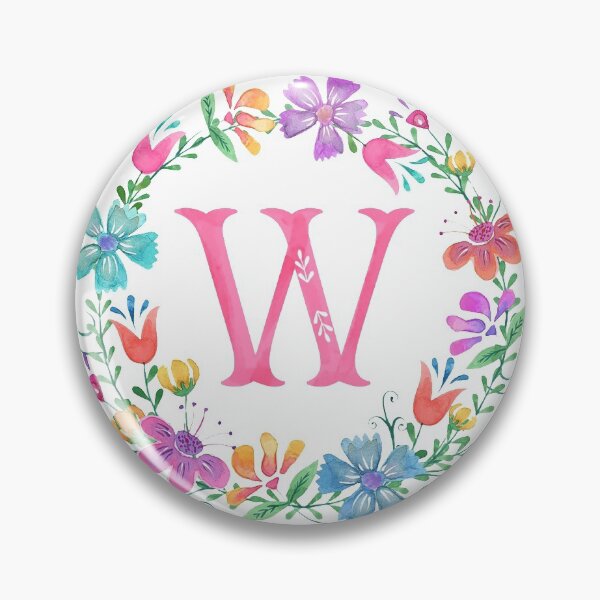 Item preview, W Floral Monogram Initial  designed and sold by mjm412.