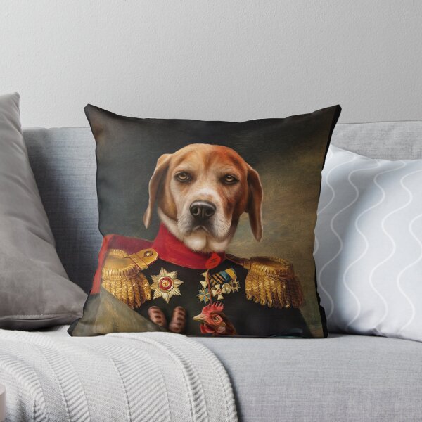Beagle Dog Portrait - Steve Throw Pillow