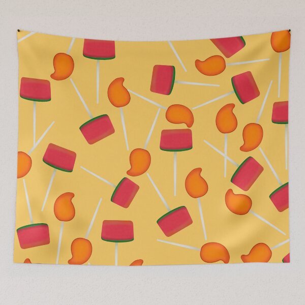 Item preview, Yellow background fun Mexican chilli candy pattern designed and sold by kuallidesigns.