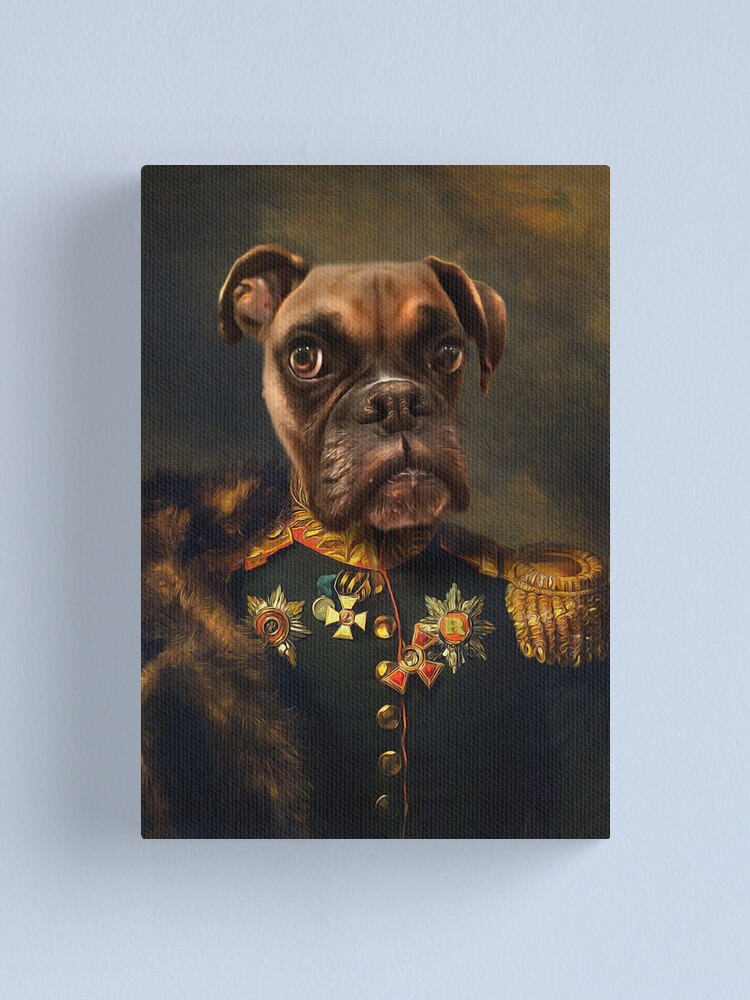 Alternate view of Boxer Dog Portrait - Rocky Canvas Print