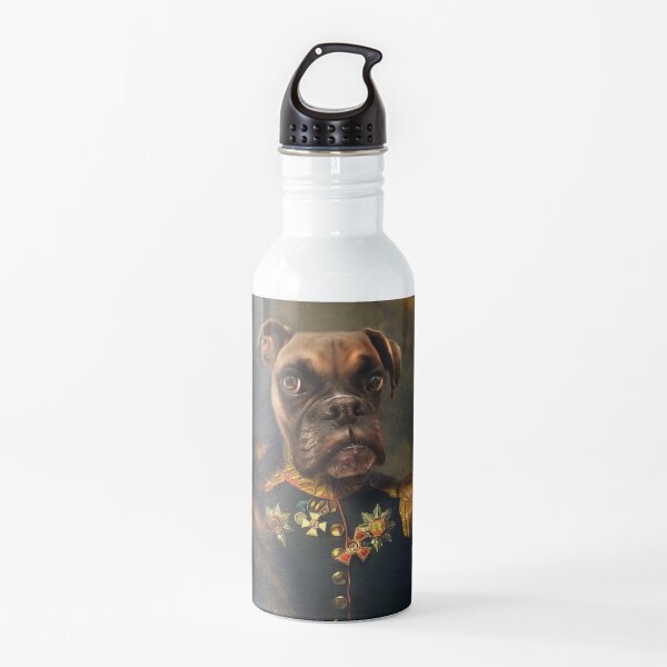 Boxer Dog Portrait - Rocky Water Bottle