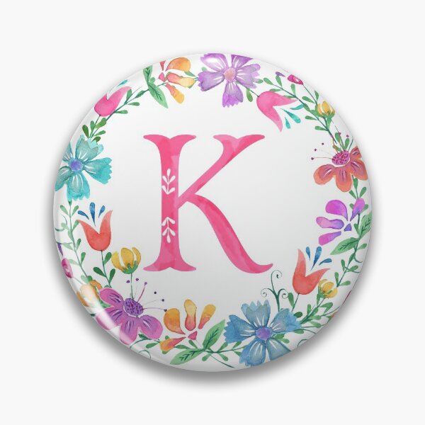 Item preview, K Floral Monogram Initial  designed and sold by mjm412.