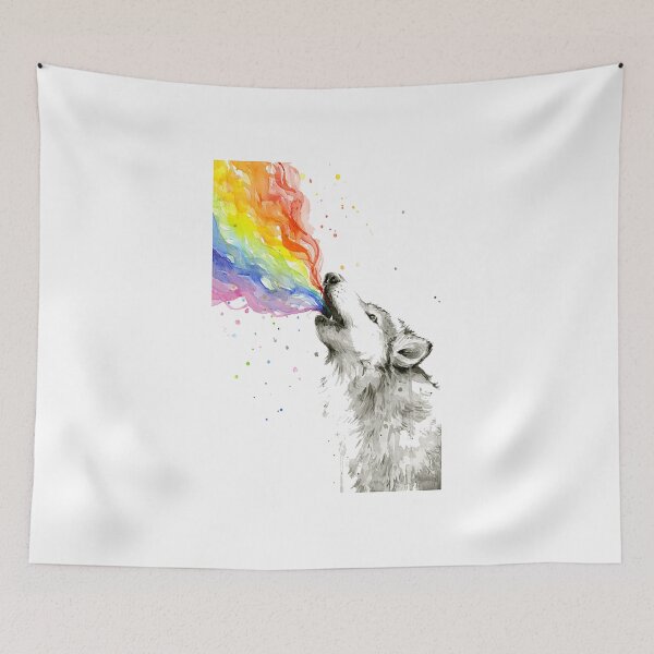 Item preview, Rainbow wolf Mask designed and sold by ZEDSOU ⭐⭐⭐⭐⭐.