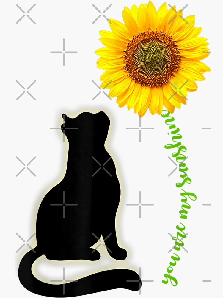 "Cat you are My Sunshine Sunflower Cats Lover Gift " Sticker by