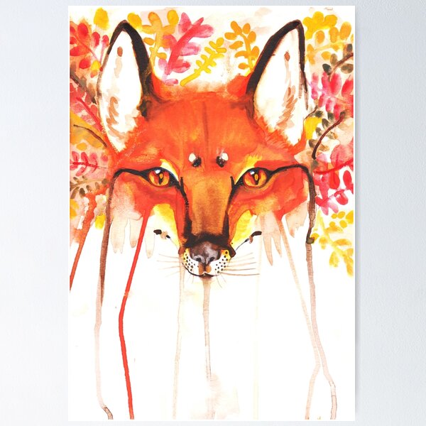 Aperçu de l'œuvre Aquarelle de renard roux automne créée et vendue par BasilFox.