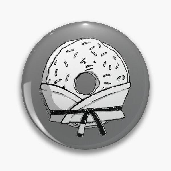 Item preview, Pin-Sprites Donut in a Gi - Black and White/Face designed and sold by BadPine.