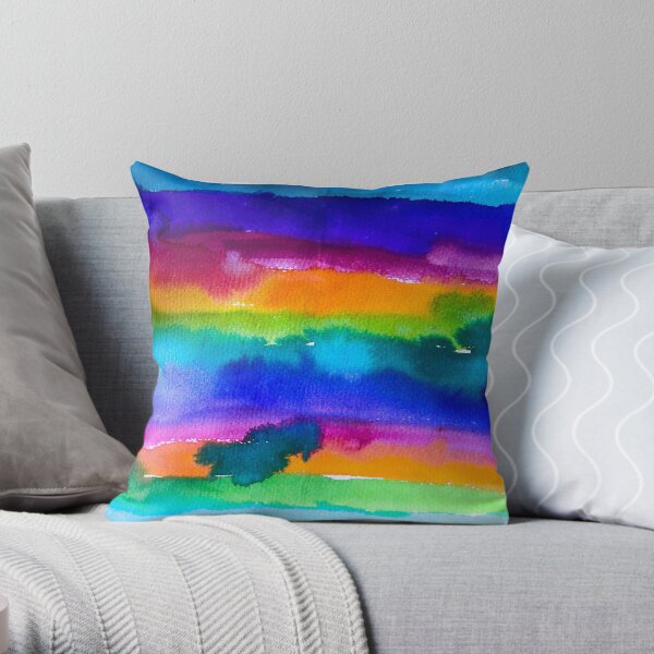 Rainbow Water Throw Pillow
