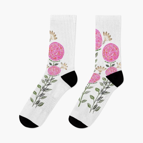 Item preview, Pink watercolor Flowers with lineart designed and sold by JaanaHalme.