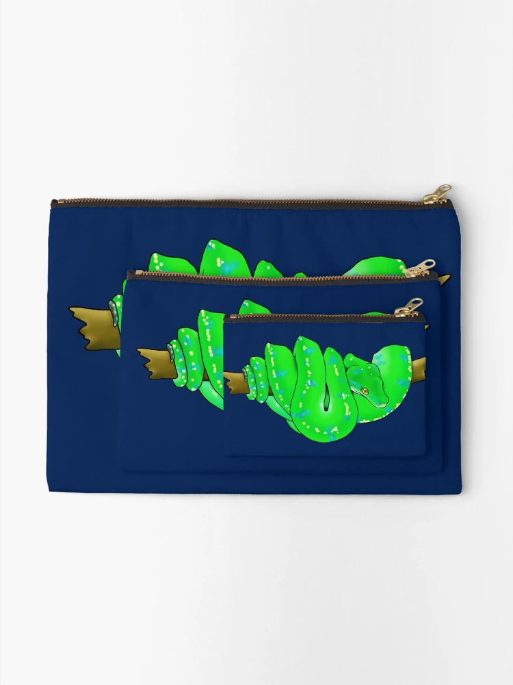 Thumbnail 2 of 4, Zipper Pouch, Green Tree Python designed and sold by TinkerandBone.