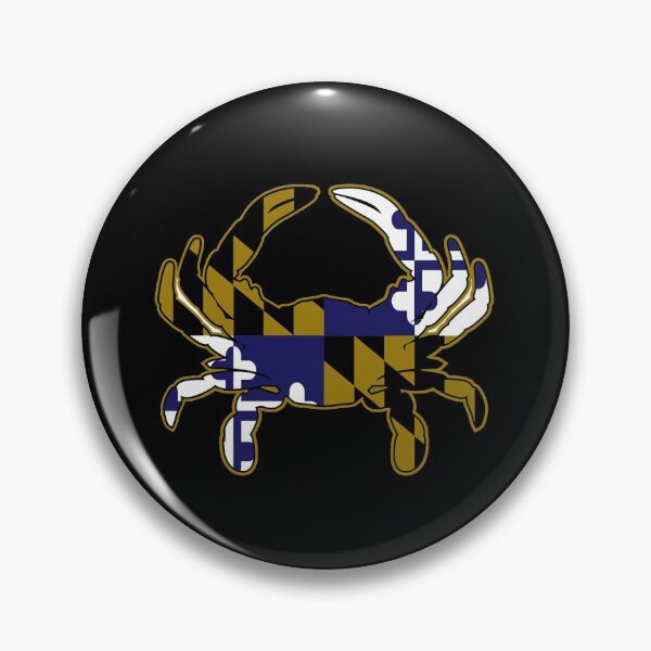 Item preview, Maryland Crab Flag Baltimore Ravens Colors Purple White Gold Football designed and sold by Draculaura2009.