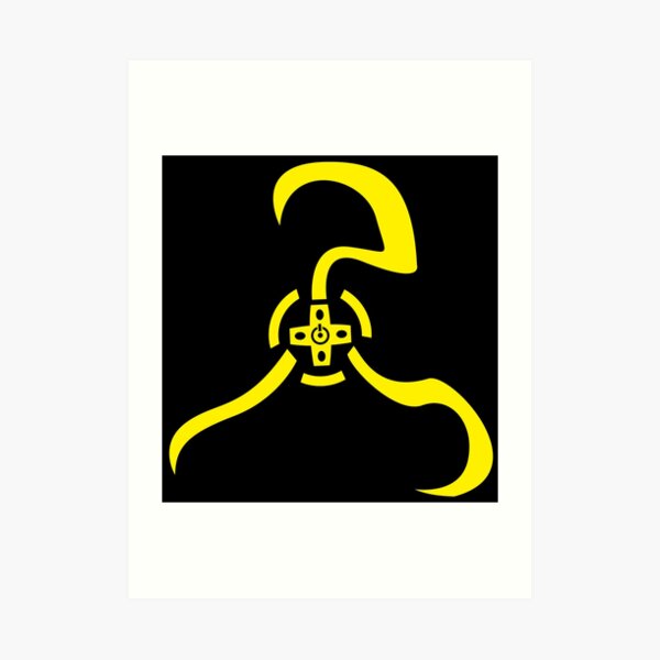Gamer in Yellow Sign Art Print
