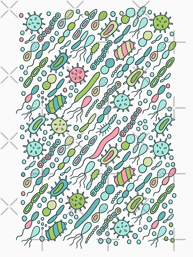 Microbes pattern. Bacteria design for biology lovers. by kostolom3000
